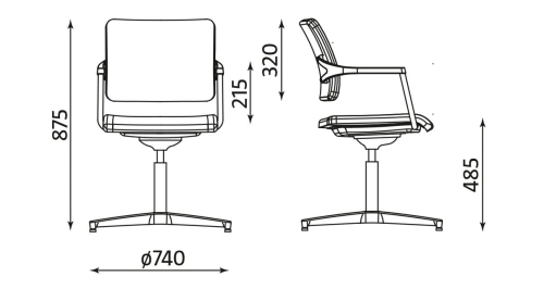Fotel Konferencyjny Nowy Styl 2ME-BL TS25 ARM-BL 